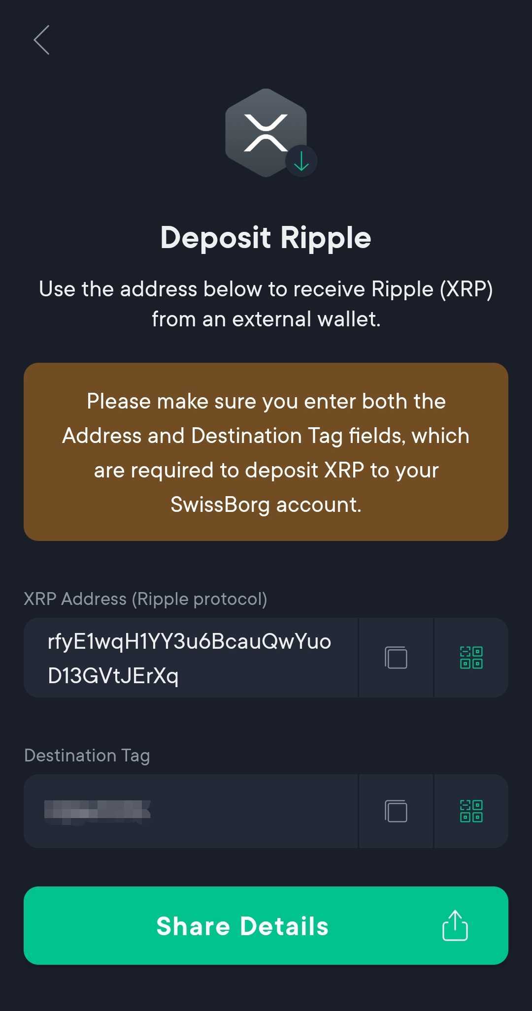 what is the destination tag on bitstamp ripple