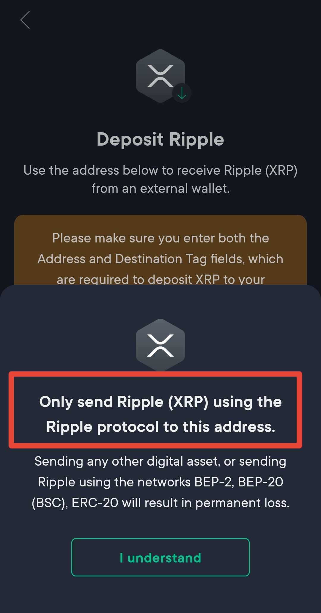 what is the destination tag on bitstamp ripple