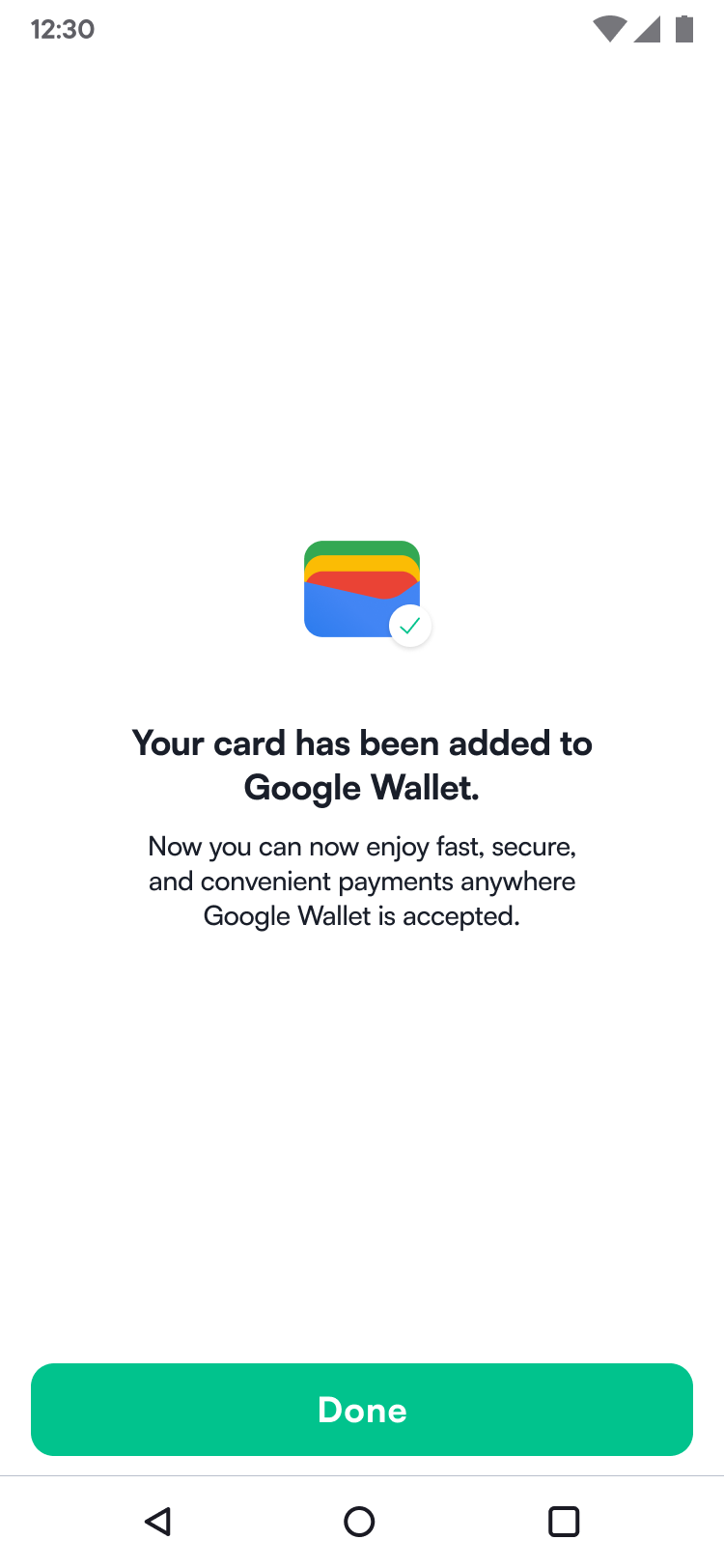 Card added successfully